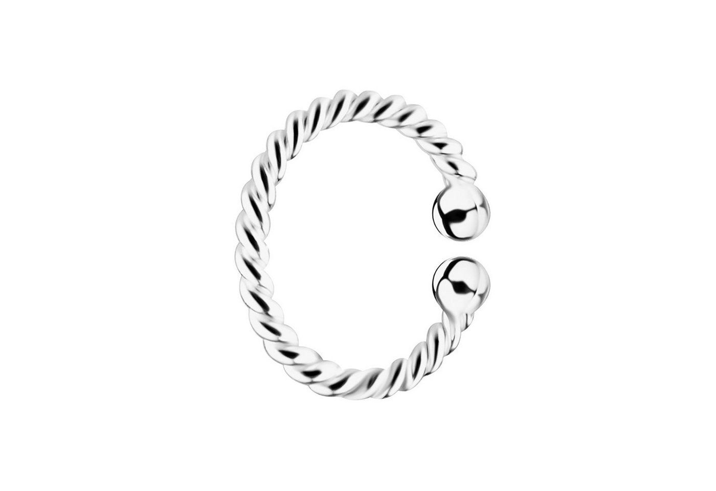 LÖB Ohrklemme Ohrklemme 925 Silber Einfach gedreht Ear Cuff, Damen Fake Piercing Ring gedreht Dünn Ohr Kletterer Ohrring Ohrmanschette Ohrclip von LÖB