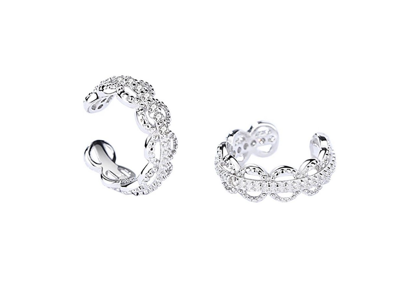 LÖB Ohrklemme Ohrklemme 925 Silber Zirkonia Ohrring Glitzer Steine Ear Cuff Ohrclip (Geschenke für Frauen zum Geburtstag Weihnachten Weihnachtsgeschenke), Damen Fake Piercing Ring Ohr Helix Cartilage Ohrmanschette Ohrpiercing von LÖB