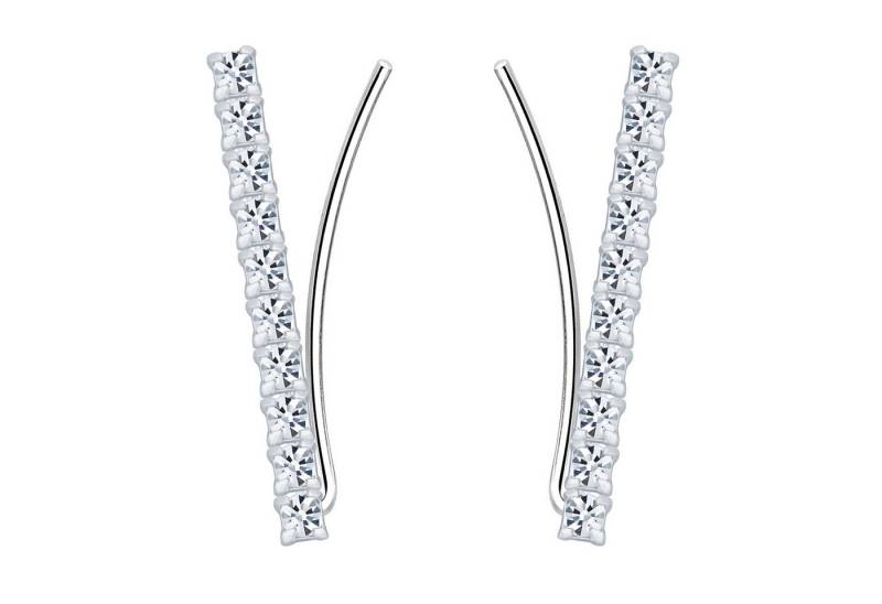 LÖB Ohrklemme Ohrklemme 925 Silber Zirkonia Glitzer Stein Ohrkletterer Gerade Modern (Geschenke für Frauen Beste Freundin Mutter Mama Damen zum Geburtstag Weihnachten Weihnachtsgeschenke, Inkl. Schmuckbox), Ohrringe Ohrstecker Ohrmanschette Strass Ohr Kletterer Minimalistisch von LÖB