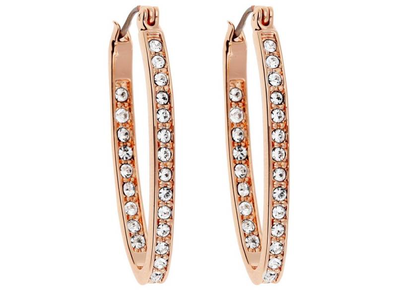 LÖB Paar Creolen Ohrringe 18K Roségold vergoldet Hängend Zirkonia Steine Oval Gold (Geschenke für Frauen Beste Freundin Mutter Mama Damen zum Geburtstag Weihnachten Weihnachtsgeschenke, Inkl. Schmuckbox), Damen Kreolen Glitzer Tropfen Tropfenform Brautschmuck Lang Creolen von LÖB