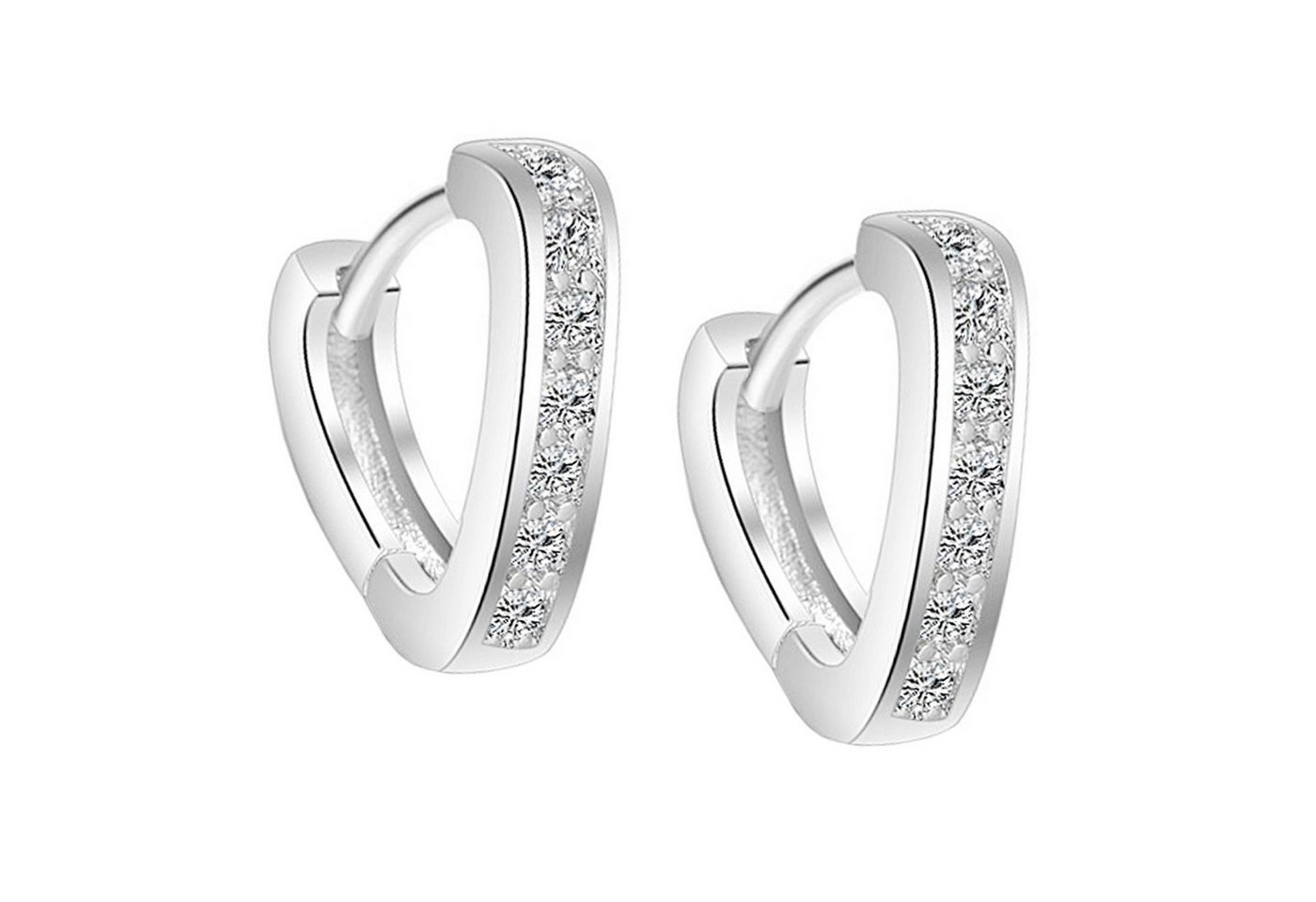 LÖB Paar Creolen Ohrringe Creolen Silber Zirkonia Strass Steine Oval Tropfen Dünn Kurz (Geschenke für Frauen Beste Freundin Mutter Mama Damen zum Geburtstag Ostern Muttertag Muttertagsgeschenk, Inkl. Schmuckbox), Damen Klappcreolen Kreolen Glitzer Steinchen Klein Brautschmuck Braut von LÖB