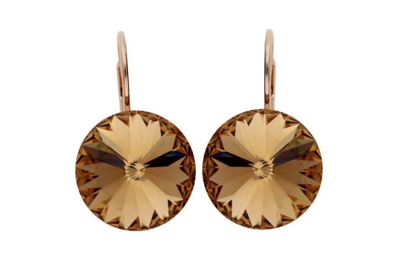 LÖB Paar Creolen 18K Roségold vergoldet Ohrringe Hängend Kristall Anhänger Stein gold (Geschenke für Frauen Beste Freundin Mutter Mama Damen zum Geburtstag Weihnachten Weihnachtsgeschenke, Inkl. Schmuckbox), Damen Ohrhänger Brisur Creolen Tropfenanhänger Tropfen Tropfenform von LÖB