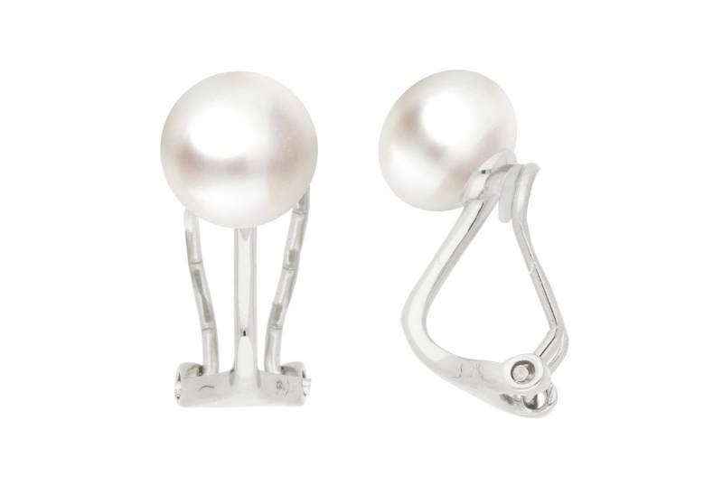 LÖB Paar Ohrclips 925 Silber Ohrclips Zuchtperlen echte Perlen Ohrringe Clips Weiß Rund (Geschenke für Frauen Beste Freundin Mutter Mama Damen zum Geburtstag Weihnachten Weihnachtsgeschenke), Perlenohrringe ohne Ohrlöcher Löcher Süßwasserperlen Brautschmuck von LÖB