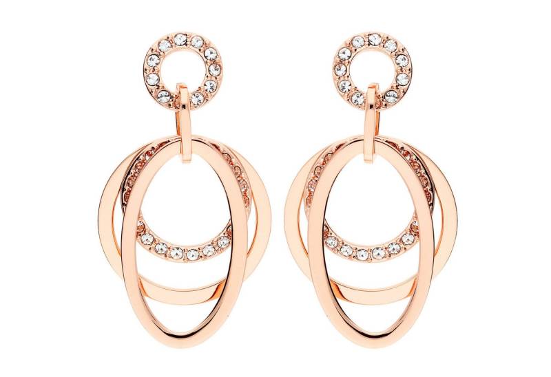 LÖB Paar Ohrhänger 750er Roségold Vergoldet Ohrringe Hängend Ringe Oval Tropfen Anhänger (Geschenke für Frauen Beste Freundin Mutter Mama Damen zum Geburtstag Weihnachten Weihnachtsgeschenke, Inkl. Schmuckbox), Ohrhänger Ohrstecker Kreis Tropfenform Modern Elegant Lang Rosé Gold von LÖB