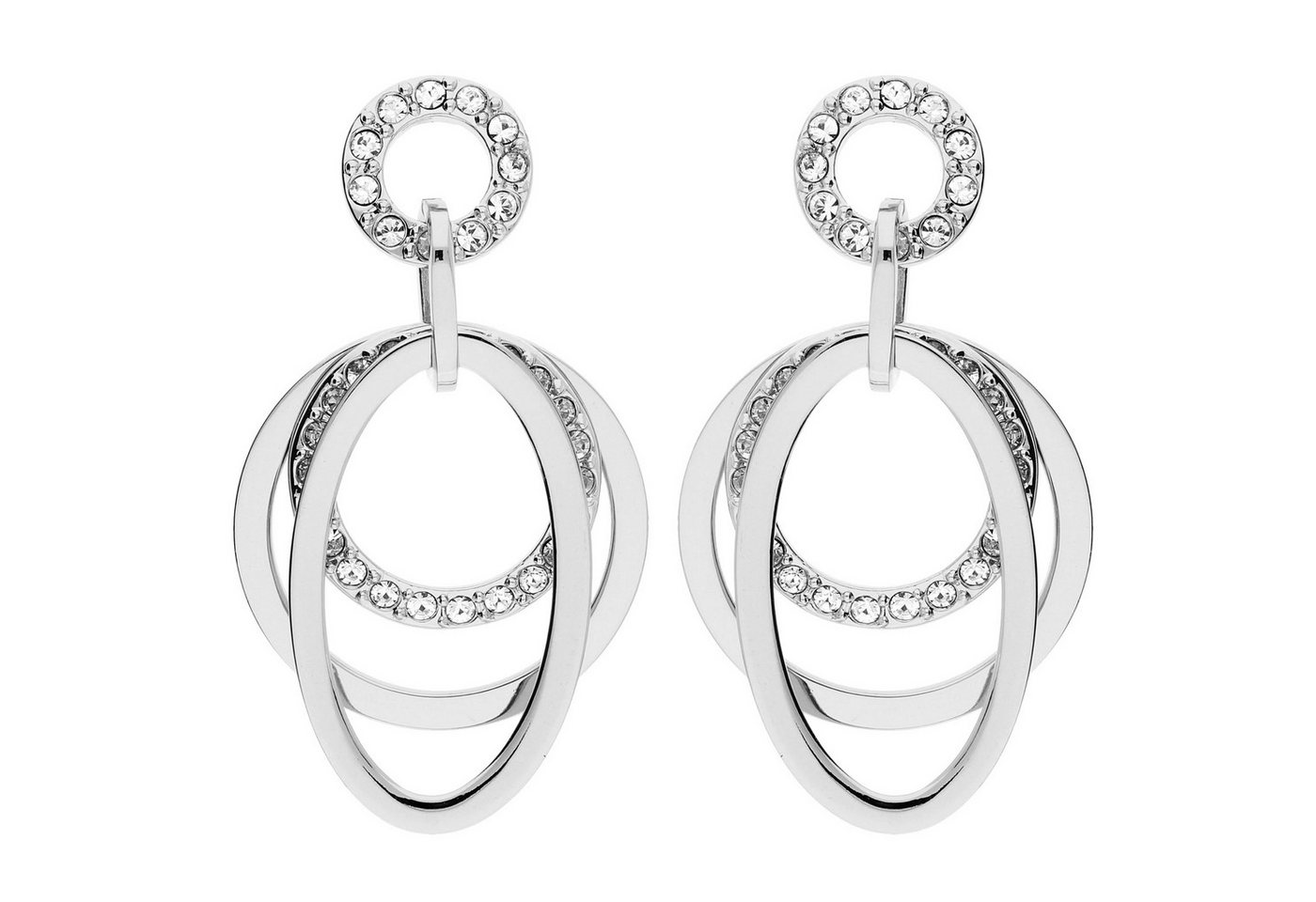 LÖB Paar Ohrhänger 750er Weißgold Vergoldet Ohrringe Hängend Ringe Oval Anhänger Silber (Geschenke für Frauen Beste Freundin Mutter Mama Damen zum Geburtstag Weihnachten Weihnachtsgeschenke, Inkl. Schmuckbox), Ohrhänger Ohrstecker Kreis Tropfen Tropfenform Modern Elegant Lang von LÖB