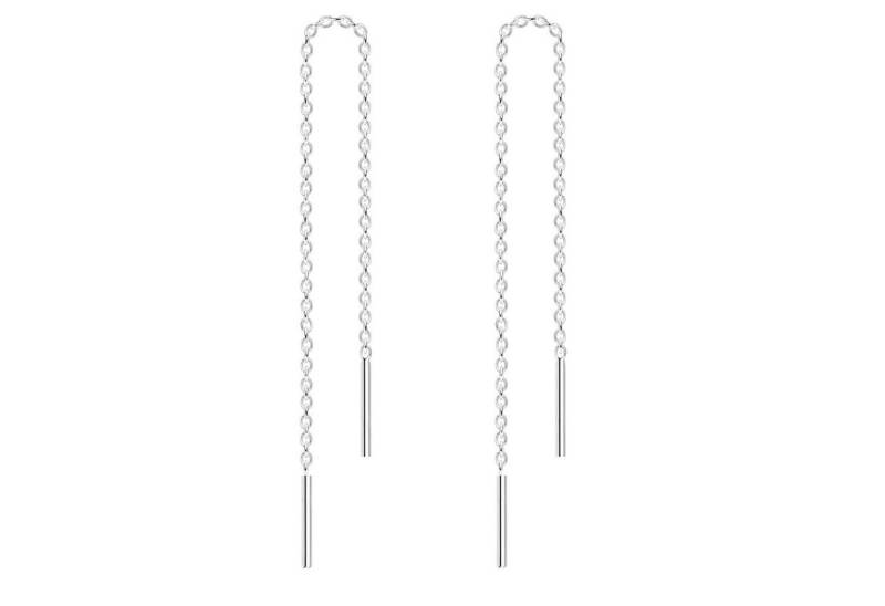 LÖB Paar Ohrhänger 925 Silber Durchzieher Ohrringe Hängend Ketten Stab Anhänger Modern (Geschenke für Frauen Beste Freundin Mutter Mama Damen zum Geburtstag Weihnachten Weihnachtsgeschenke), Ohrhänger zum Durchziehen Einfädler Minimalistisch Einfach Schlicht von LÖB