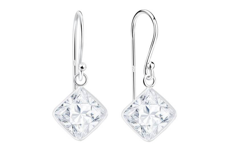 LÖB Paar Ohrhänger 925 Silber Ohrhänger Ohrringe Hängend Viereck Zirkonia Stein Anhänger (Geschenke für Frauen Beste Freundin Mutter Mama Damen zum Geburtstag Weihnachten Weihnachtsgeschenke, Inkl. Schmuckbox), Eckig Modern Elegant Brautschmuck Hängeohrringe Lang Glitzer Raute von LÖB