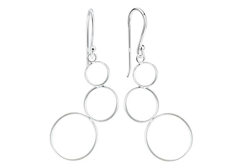 LÖB Paar Ohrhänger 925 Silber Ohrringe Hängend 3 Ringe Kreise Anhänger Lang XXL Ohrhänger (Geschenke für Frauen Beste Freundin Mutter Mama Damen zum Geburtstag Weihnachten Weihnachtsgeschenke, Inkl. Schmuckbox), Groß Hängeohrringe Minimalistisch Geometrisch Brautschmuck Modern von LÖB