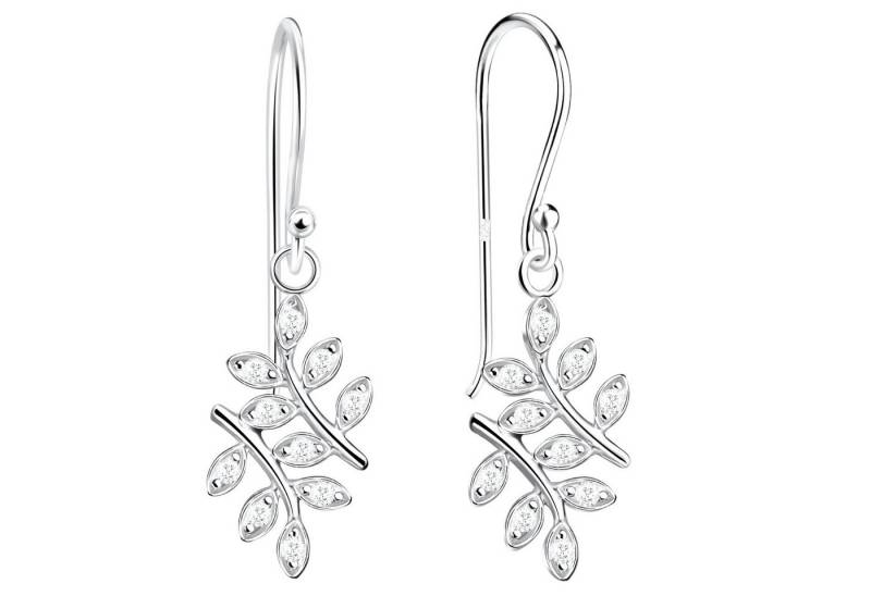 LÖB Paar Ohrhänger 925 Silber Ohrringe Hängend Blatt Zirkonia Stein Anhänger Ohrhänger (Geschenke für Frauen Beste Freundin Mutter Mama Damen zum Geburtstag Weihnachten Weihnachtsgeschenke, Inkl. Schmuckbox), Blattanhänger Steinanhänger Tropfenanhänger Hängeohrringe Brautschmuck von LÖB