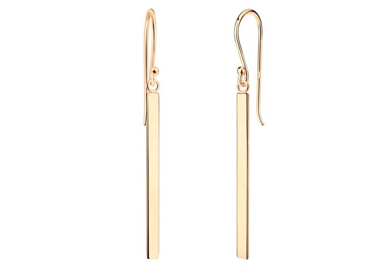 LÖB Paar Ohrhänger 925 Silber Ohrringe Hängend Stab Ohrhänger 585er Roségold vergoldet (Geschenke für Frauen Beste Freundin Mutter Mama Damen zum Geburtstag Weihnachten Weihnachtsgeschenke, Inkl. Schmuckbox), 14 Karat Stäbe Modern Minimalistisch Eckig Geometrische Formen Linien von LÖB
