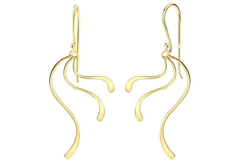 LÖB Paar Ohrhänger 925 Silber Ohrringe Hängend Tropfen Anhänger Lang 585er Gold vergoldet (Geschenke für Frauen Beste Freundin Mutter Mama Damen zum Geburtstag Weihnachten Weihnachtsgeschenke, Inkl. Schmuckbox), Stab Ohrhänger Tropfenform Hängeohrringe Minimalistisch Modern von LÖB