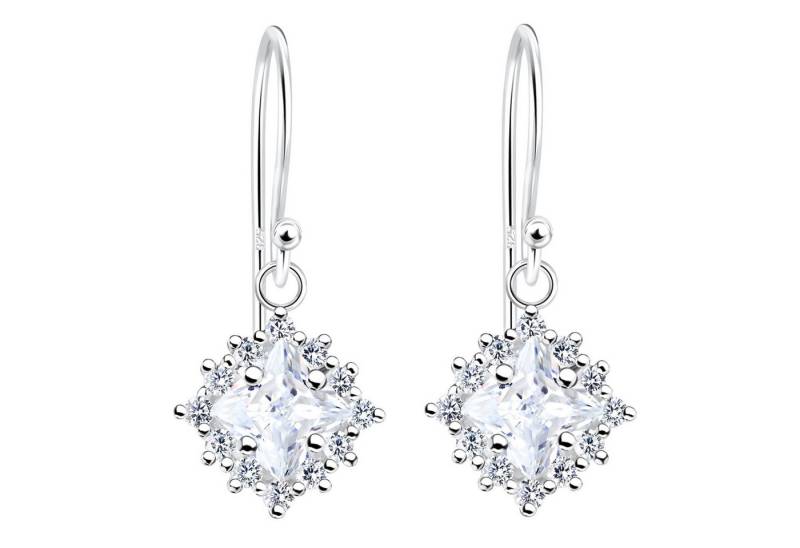 LÖB Paar Ohrhänger 925 Silber Ohrringe Hängend Zirkonia Stein Tropfen Quadrat Anhänger (Geschenke für Frauen Beste Freundin Mutter Mama Damen zum Geburtstag Weihnachten Weihnachtsgeschenke, Inkl. Schmuckbox), Ohrhänger Steinanhänger Strass Glitzer Brautschmuck Tropfenanhänger von LÖB