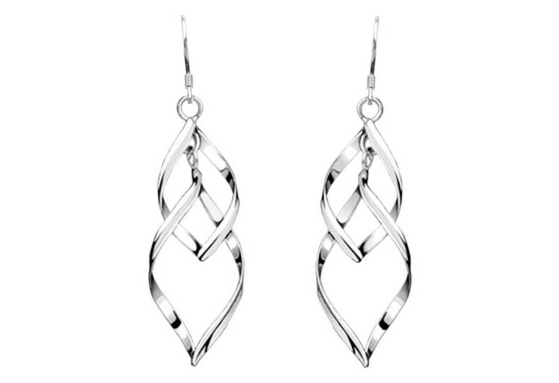 LÖB Paar Ohrhänger 925 Silber Ohrringe Hängend Tropfen Spirale Anhänger Tropfenanhänger (Geschenke für Frauen Beste Freundin Mutter Mama Damen zum Geburtstag Weihnachten Weihnachtsgeschenke, Inkl. Schmuckbox), Ohrhänger Silberohrringe Tropfenform Hängeohrringe Brautschmuck Lang von LÖB