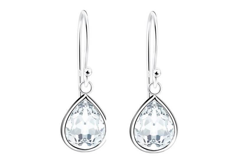 LÖB Paar Ohrhänger 925 Silber Ohrringe Hängend Zirkonia Tropfen Oval Stein Anhänger weiß (Geschenke für Frauen Beste Freundin Mutter Mama Damen zum Geburtstag Weihnachten Weihnachtsgeschenke, Inkl. Schmuckbox), Ohrhänger Strass Glitzer Brautschmuck Tropfenform Tropfenanhänger Lang von LÖB