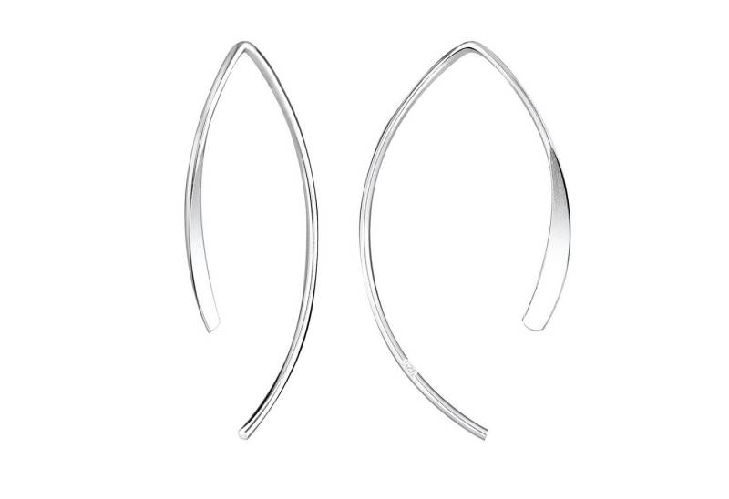 LÖB Paar Ohrhänger Durchzieher 925 Silber Ohrringe Hängend Bogen Tropfen Minimalistisch (Geschenke für Frauen Beste Freundin Mutter Mama Damen zum Geburtstag Weihnachten Weihnachtsgeschenke, Inkl. Schmuckbox), Damen Ohrhänger Oval zum Durchziehen Einfädler Brautschmuck Modern von LÖB