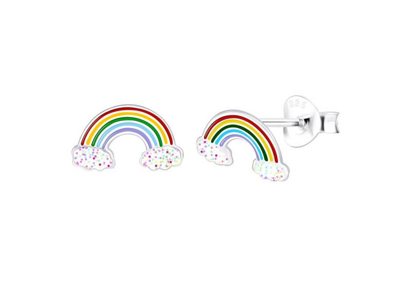 LÖB Paar Ohrstecker 925 Silber Kinder Ohrringe Regenbogen Glitzer Rainbow Bunt Ohrstecker (Geschenke für Frauen Beste Freundin Mutter Mama Damen zum Geburtstag Weihnachten Weihnachtsgeschenke, Inkl. Schmuckbox), Kinderohrringe Kinderschmuck Kinderohrstecker Kind von LÖB