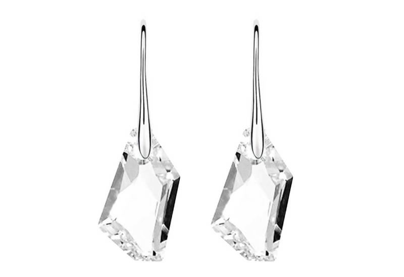 LÖB Paar Ohrstecker 925 Silber Ohrringe Hängend Tropfen Kristall Anhänger Modern Filigran (Geschenke für Frauen Beste Freundin Mutter Mama Damen zum Geburtstag Weihnachten Weihnachtsgeschenke, Inkl. Schmuckbox), Minimalistisch Geometrisch Dezent Zart Elegant Schmuck Brautschmuck von LÖB