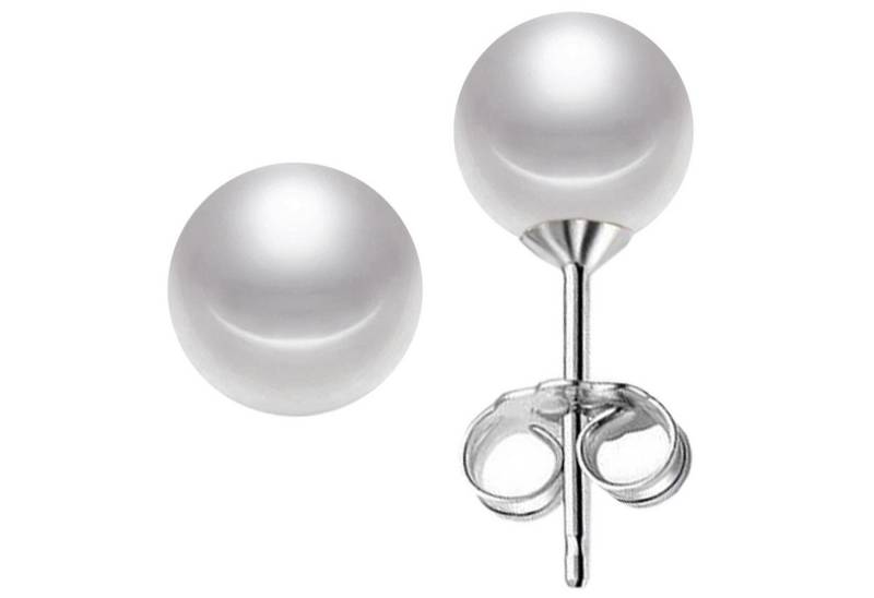 LÖB Paar Ohrstecker 925 Silber Ohrringe Perlen Ohrstecker Perlenohrringe Rund 8mm weiß (Geschenke für Frauen Beste Freundin Mutter Mama Damen zum Geburtstag Weihnachten Weihnachtsgeschenke, Inkl. Schmuckbox), Damen Perlenohrstecker Klein Tropfen Einfach Brautschmuck Braut von LÖB