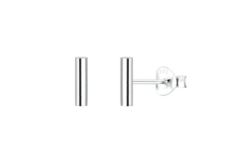 LÖB Paar Ohrstecker 925 Silber Ohrringe Stab Stecker Modern Minimalistisch Klein Linie 8mm (Geschenke für Frauen Freundin Mutter Mama Damen zum Geburtstag Weihnachten Weihnachtsgeschenke), Mädchen Ohrstecker Stecker Linie Stäbe Geometrisch Kurz von LÖB