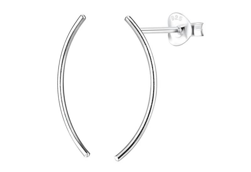 LÖB Paar Ohrstecker 925 Silber Ohrstecker Bogen Halb Creolen Ohrringe Hängend Modern Stäbe (Geschenke für Frauen Beste Freundin Mutter Mama Damen zum Geburtstag Weihnachten Weihnachtsgeschenke, Inkl. Schmuckbox), Stecker Minimalistisch Linie Stab Gebogen Dünn Lang geometrisch von LÖB