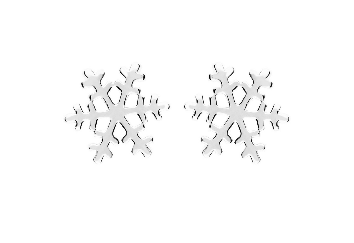 LÖB Paar Ohrstecker Edelstahl Ohrstecker Schneeflocke Weihnachten Winter Ohrringe Silber (Geschenke für Frauen Beste Freundin Mutter Mama Damen zum Geburtstag Weihnachten Weihnachtsgeschenke), 18K Weißgold vergoldet Stecker Klein Snowflake Weihnachtsohrringe von LÖB