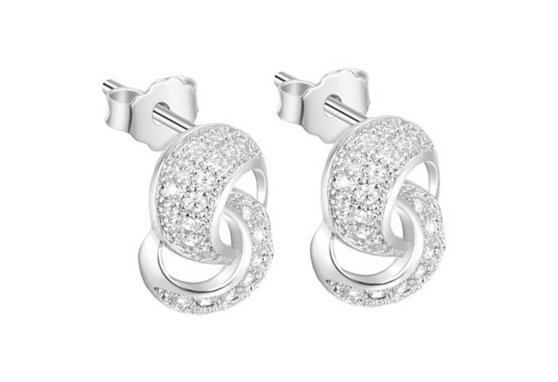 LÖB Paar Ohrstecker Silber Ohrringe Zirkonia Unendlich Infinity Symbol Glitzer Ohrstecker (Geschenke für Frauen Beste Freundin Mutter Mama Damen zum Geburtstag Weihnachten Weihnachtsgeschenke, Inkl. Schmuckbox), Damen Unendlichkeit Strass Steine Brautschmuck Unendlichkeitszeichen von LÖB