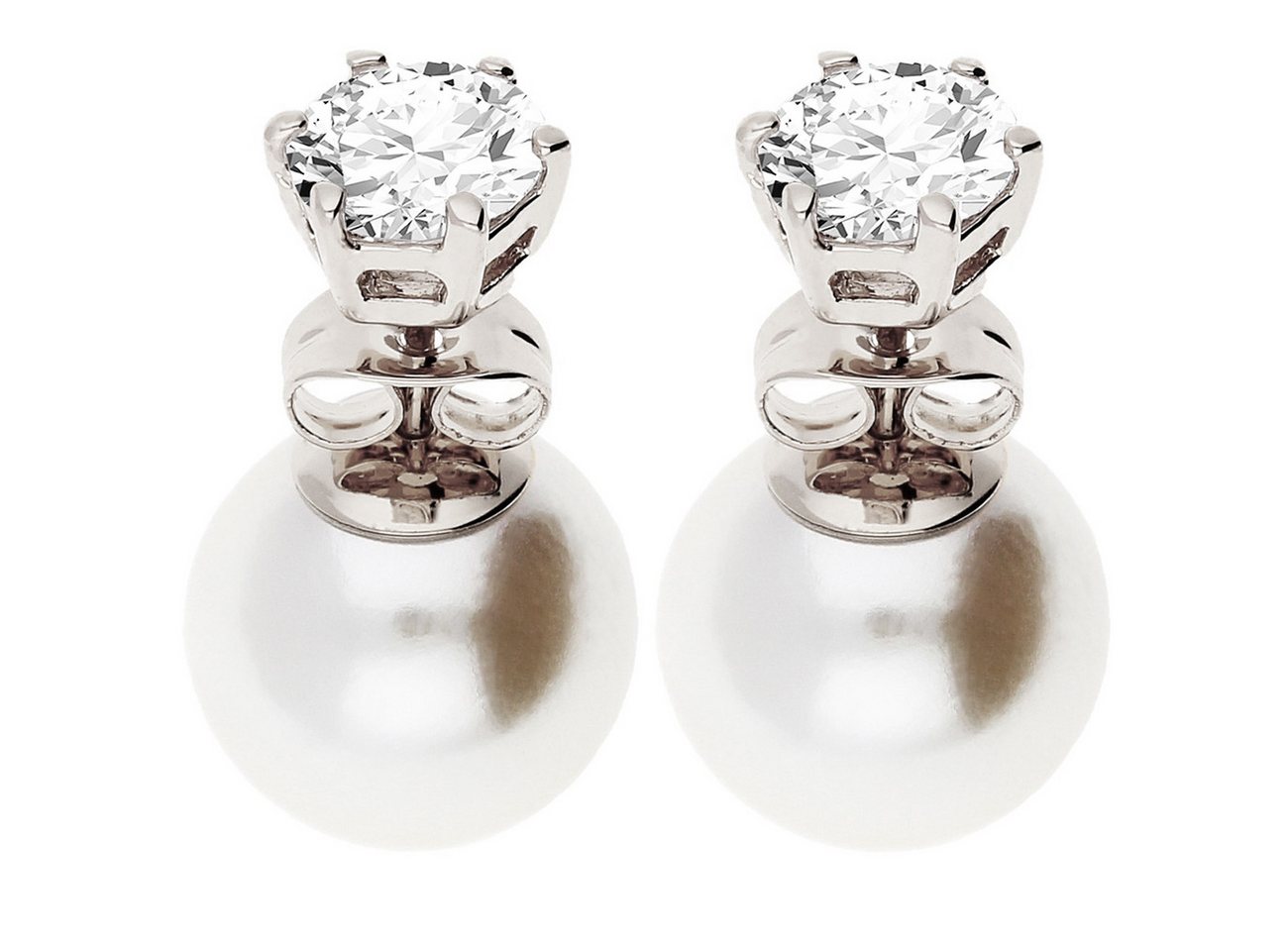 LÖB Paar Ohrstecker Silber Ohrringe Zirkonia Stein Doppel Zwei Perlen Perlenohrringe weiß (Geschenke für Frauen Beste Freundin Mutter Mama Damen zum Geburtstag Weihnachten Weihnachtsgeschenke, Inkl. Schmuckbox), Ohrstecker Front Back doppelte Perlenohrstecker Kugel Brautschmuck Set LÖB Paar Ohrstecker Silber Ohrringe Zirkonia Stein Doppel Zwei Perlen Perlenohrringe weiß (Geschenke für Frauen Beste Freundin Mutter Mama Damen zum Geburtstag Weihnachten Weihnachtsgeschenke, Inkl. Schmuckbox), Ohrstecker Front Back doppelte Perlenohrstecker Kugel Brautschmuck Set von LÖB