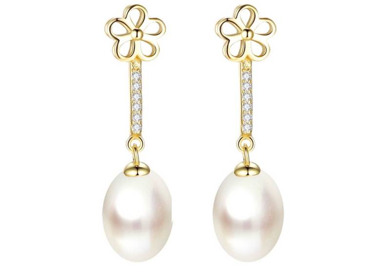 LÖB Perlenohrringe 925 Silber Gold Ohrringe Hängend Zuchtperlen Zirkonia Blume Lang weiß (Geschenke für Frauen Beste Freundin Mutter Mama Damen zum Geburtstag Weihnachten Weihnachtsgeschenke, Inkl. Schmuckbox), Damen Perlenohrringe Glitzer Strass Steine Tropfen Perlen Brautschmuck LÖB Perlenohrringe 925 Silber Gold Ohrringe Hängend Zuchtperlen Zirkonia Blume Lang weiß (Geschenke für Frauen Beste Freundin Mutter Mama Damen zum Geburtstag Weihnachten Weihnachtsgeschenke, Inkl. Schmuckbox), Damen Perlenohrringe Glitzer Strass Steine Tropfen Perlen Brautschmuck von LÖB