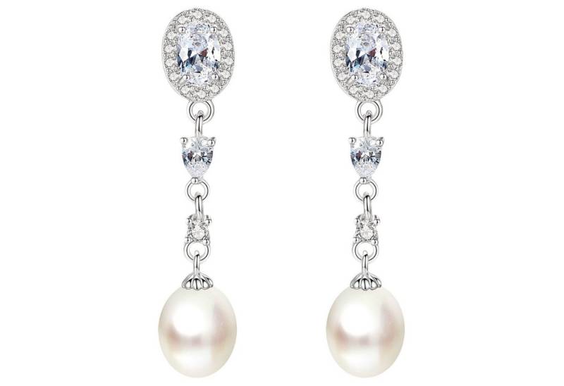 LÖB Perlenohrringe 925 Silber Ohrringe Hängend Zuchtperlen Zirkonia Tropfen Anhänger weiß (Geschenke für Frauen Beste Freundin Mutter Mama Damen zum Geburtstag Weihnachten Weihnachtsgeschenke, Inkl. Schmuckbox), Damen Perlenohrringe Glitzer Strass Steine echte Perlen Brautschmuck LÖB Perlenohrringe 925 Silber Ohrringe Hängend Zuchtperlen Zirkonia Tropfen Anhänger weiß (Geschenke für Frauen Beste Freundin Mutter Mama Damen zum Geburtstag Weihnachten Weihnachtsgeschenke, Inkl. Schmuckbox), Damen Perlenohrringe Glitzer Strass Steine echte Perlen Brautschmuck von LÖB