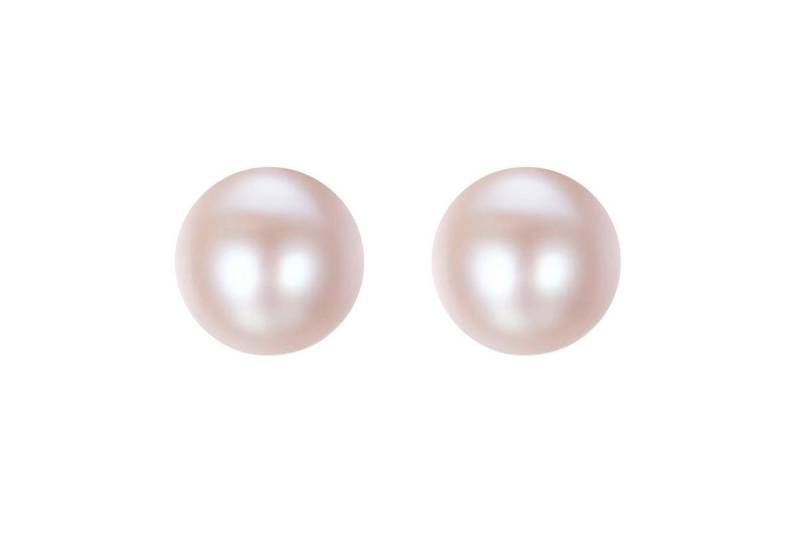 LÖB Perlenohrringe 925 Silber Ohrstecker Zuchtperlen rosa 8mm echte Perlenohrringe Perlen (Geschenke für Frauen Beste Freundin Mutter Mama Damen Sie Frau zum Geburtstag Valentinstag Valentinstagsgeschenk), Süßwasserperlen Ohrringe Stecker Rund Klein Damen Brautschmuck Elegant von LÖB