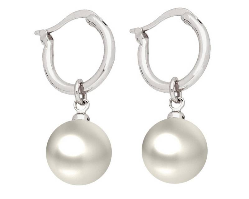 LÖB Perlenohrringe Ohrringe Hängend Creolen mit Perlen Anhänger Perlenohrringe Silber (Geschenke für Frauen Beste Freundin Mutter Mama Damen zum Geburtstag Weihnachten Weihnachtsgeschenke, Inkl. Schmuckbox), Damen Ohrhänger Kurz Perlenanhänger Klein Brautschmuck Braut Tropfen von LÖB