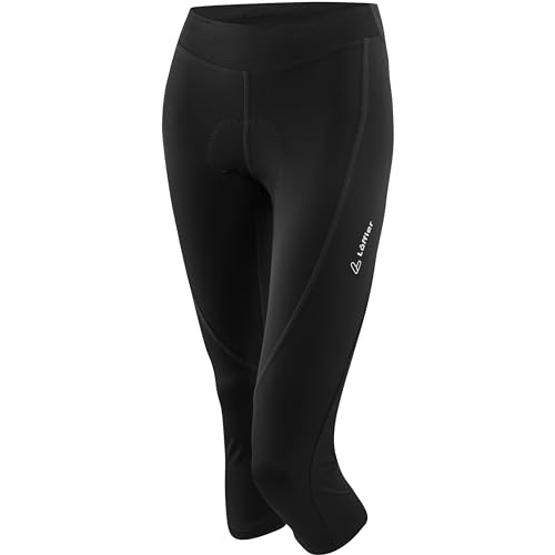 Löffler W 3/4 Bike Tights Tour Ii Schwarz - Atmungsaktive elastische Damen Rad Tights, Größe 34 - Farbe Black von Löffler