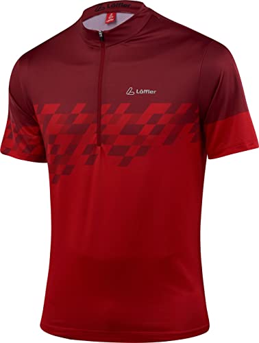 Löffler Erosion Half-Zip Fahrradshirt Herren rot Größe EU 58 2022 Radtrikot kurzärmlig von Löffler