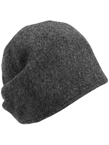 LOEVENICH Beanie | 100% Wolle | Gefalteter Rücken | Warmes & Weiches Design | Komfort & Stil Charcoal von LOEVENICH