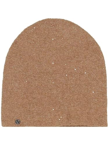 LOEVENICH Beanie | Schlichte Mütze mit Glitzer | OneSize | Damen | Modisches Accessoire für jeden Anlass Camel von LOEVENICH