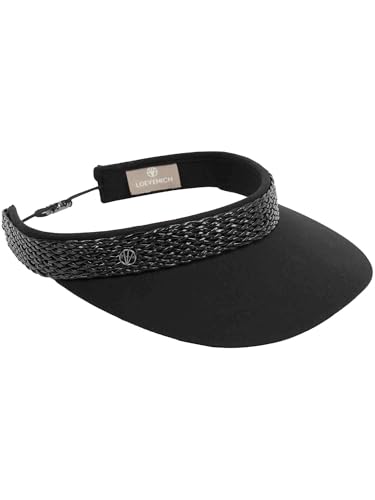 LOEVENICH Damen Visor aus Baumwolle mit geflochtenem Kunstlederband - größenverstellbar und ultra leicht von LOEVENICH