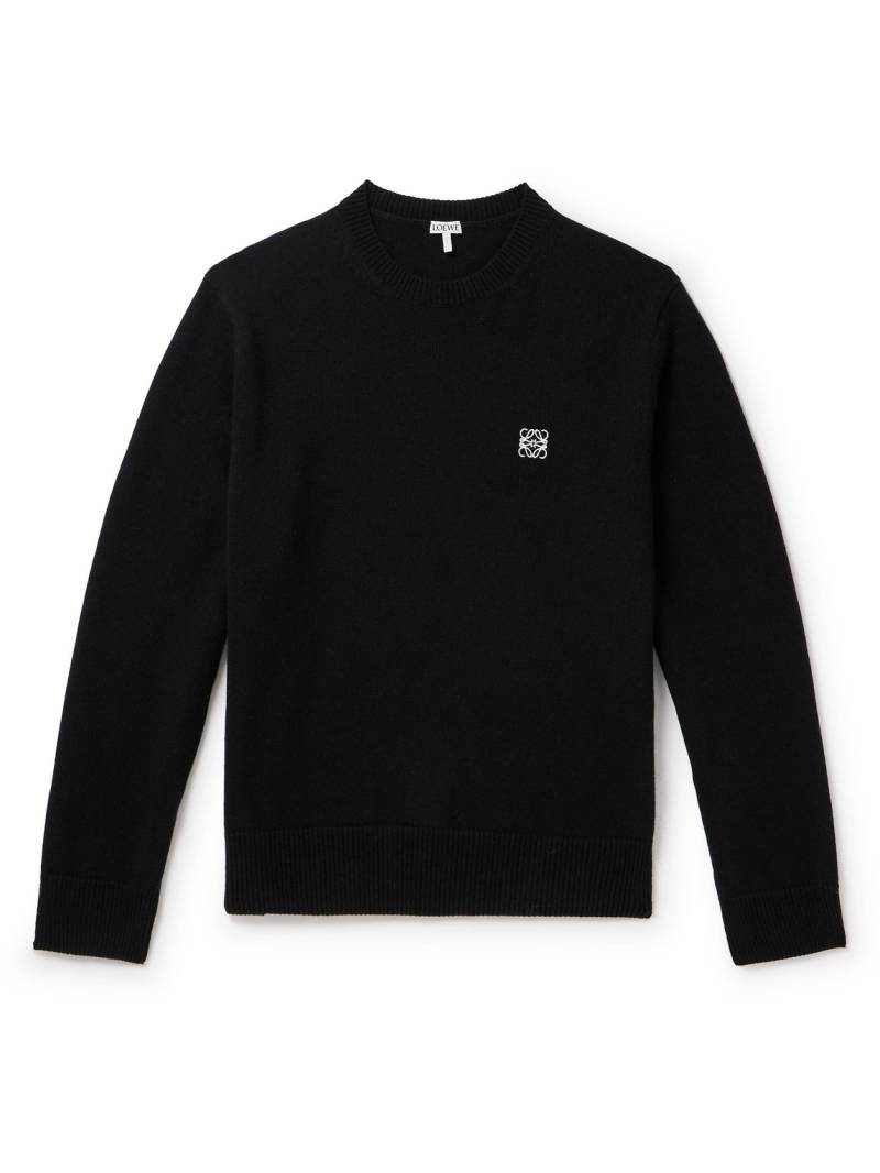 LOEWE - Anagram Logo-Embroidered Wool Sweater - Men - Black - L von LOEWE