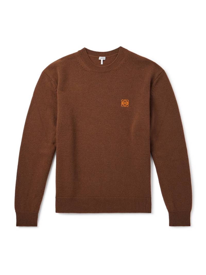 LOEWE - Anagram Logo-Embroidered Wool Sweater - Men - Brown - XXL von LOEWE