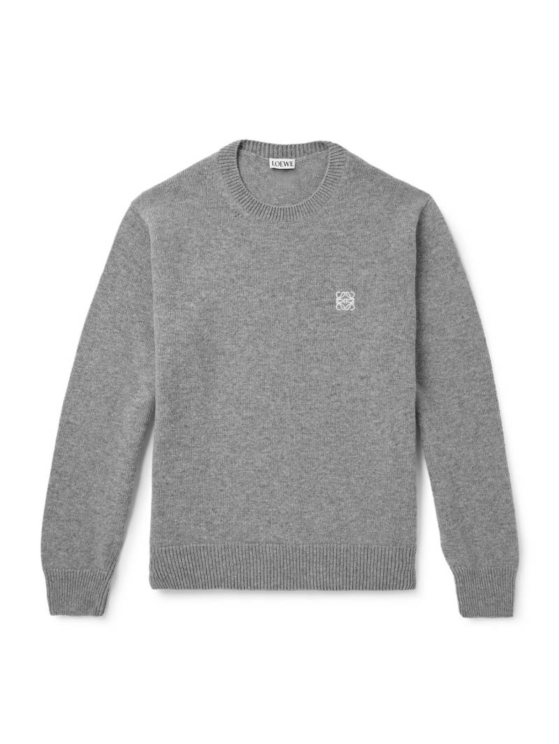 LOEWE - Anagram Logo-Embroidered Wool Sweater - Men - Gray - XS von LOEWE