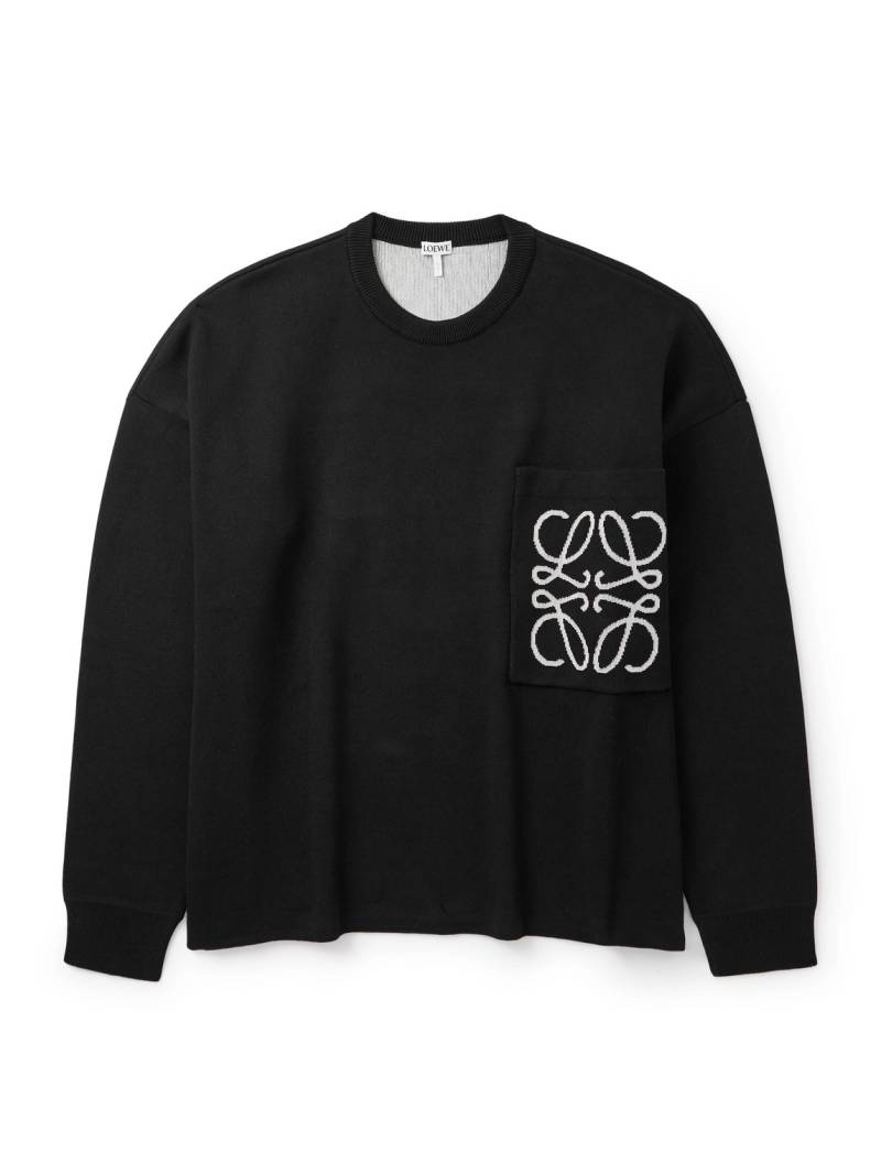 LOEWE - Anagram Logo-Intarsia Knitted Sweater - Men - Black - M von LOEWE
