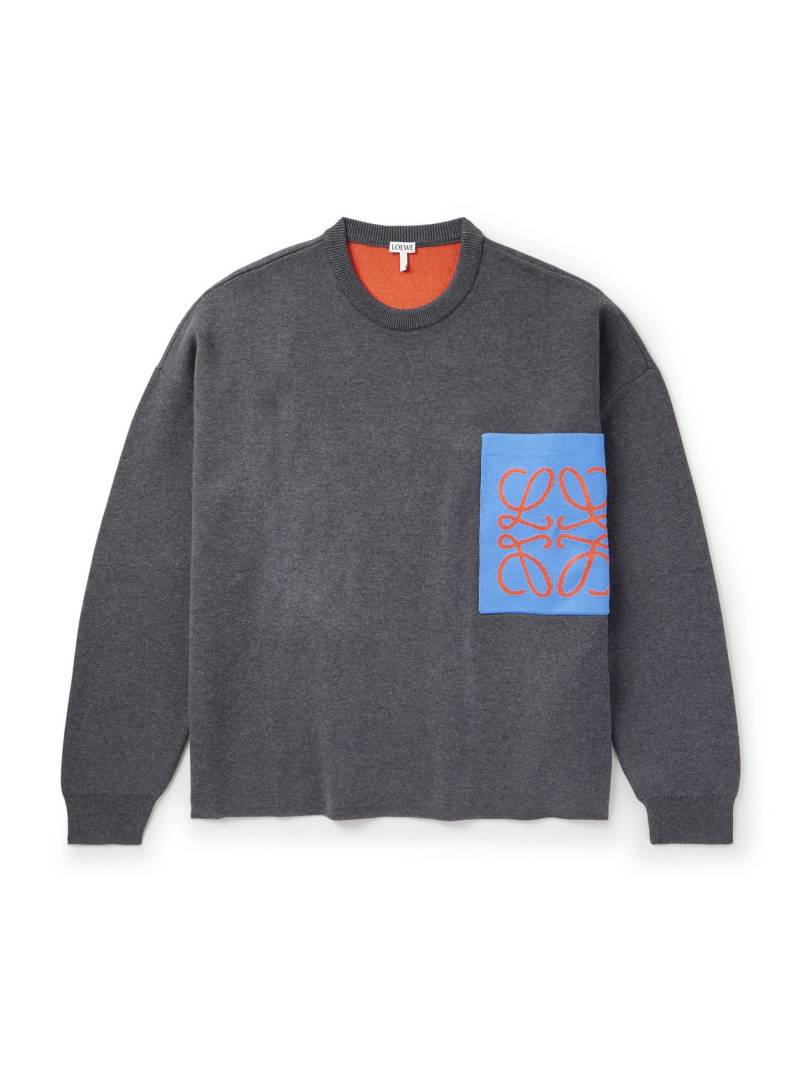 LOEWE - Anagram Logo-Jacquard Knitted Sweater - Men - Gray - M von LOEWE