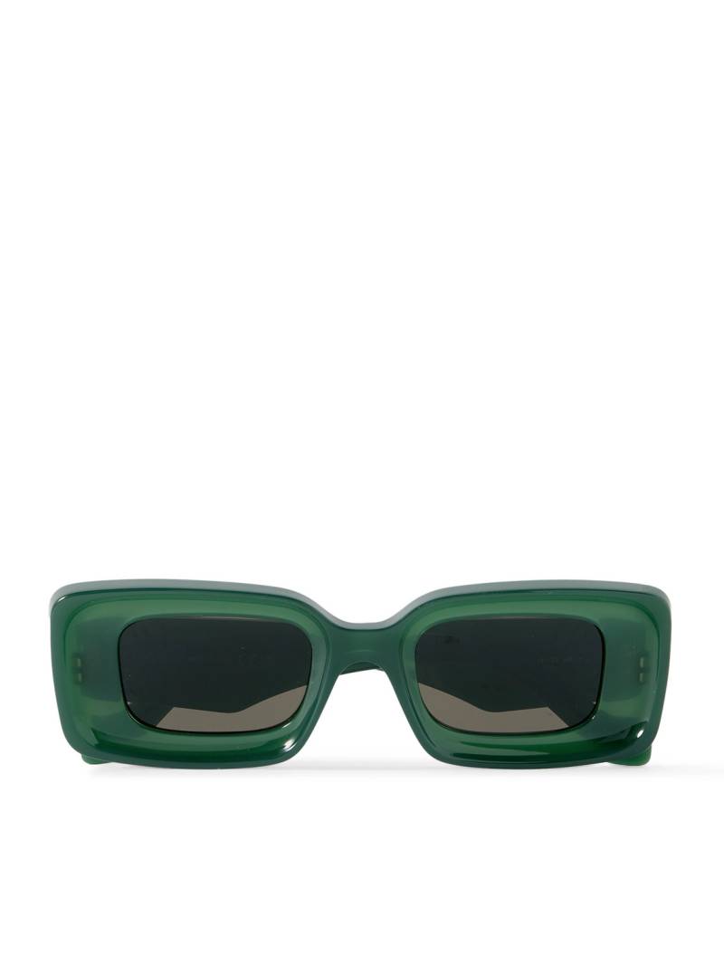 LOEWE - Anagram Rectangular-Frame Acetate Sunglasses - Men - Green von LOEWE