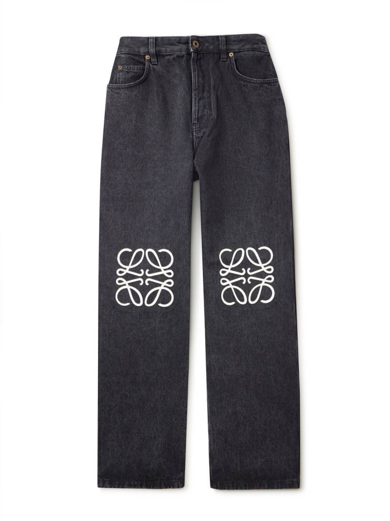 LOEWE - Anagram Wide-Leg Logo-Embroidered Jeans - Men - Black - IT 48 von LOEWE