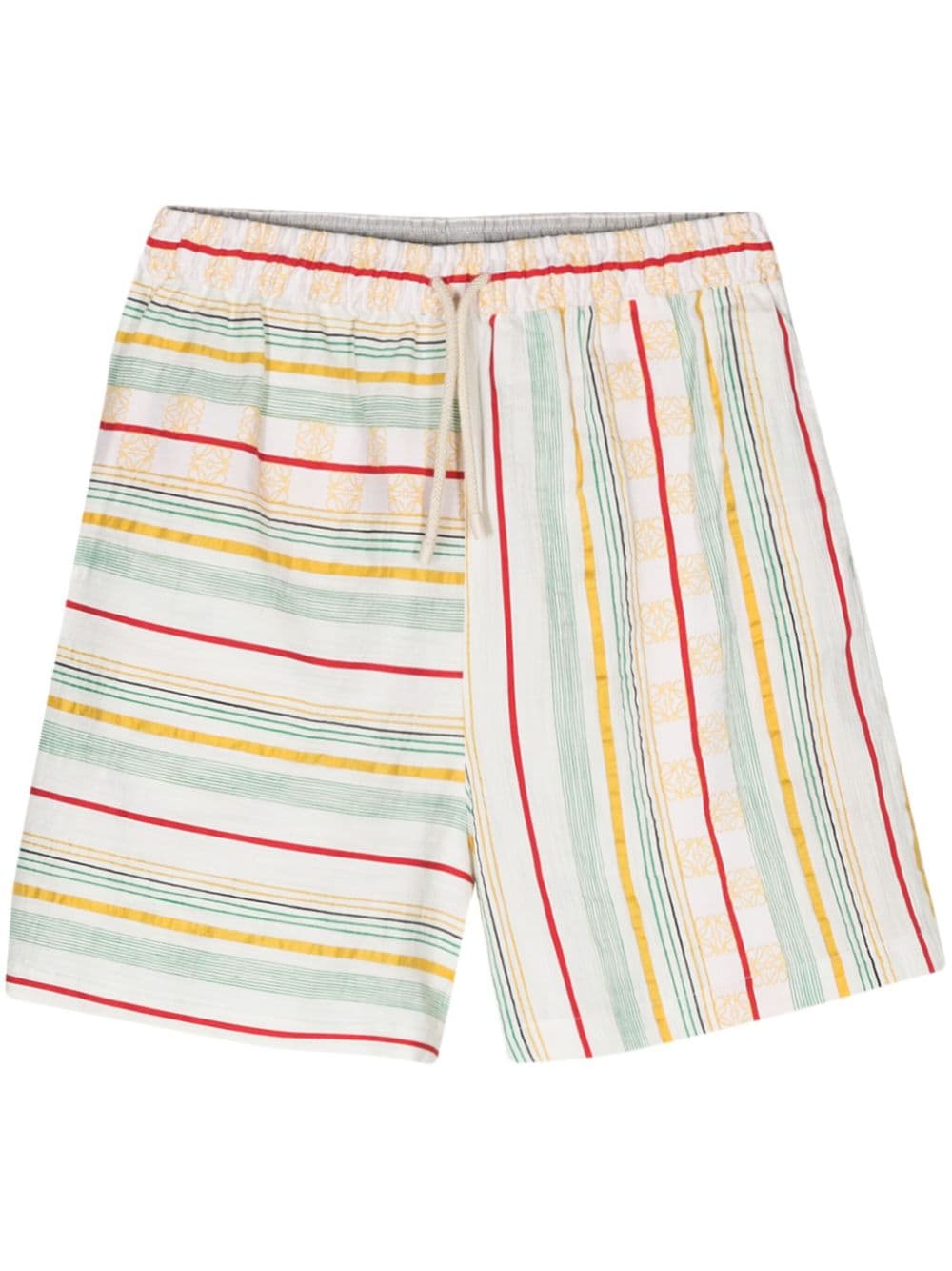 LOEWE Anagram-jacquard striped shorts - Grün von LOEWE