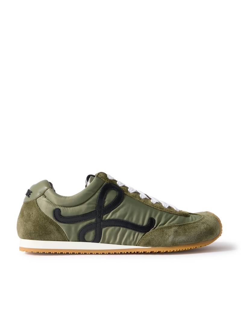 LOEWE - Ballet Runner 2.0 Logo-Appliquéd Shell, Suede and Leather Sneakers - Men - Green - EU 43 von LOEWE