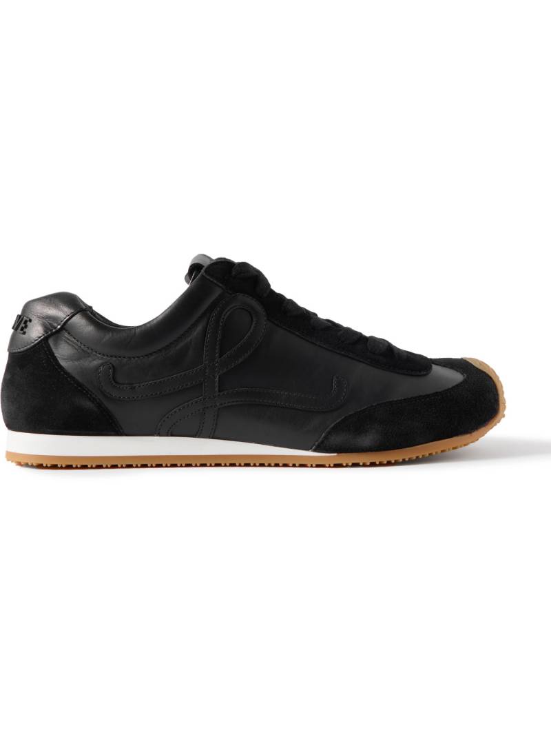 LOEWE - Ballet Runner 2.0 Suede-Trimmed Leather Sneakers - Men - Black - EU 40 von LOEWE