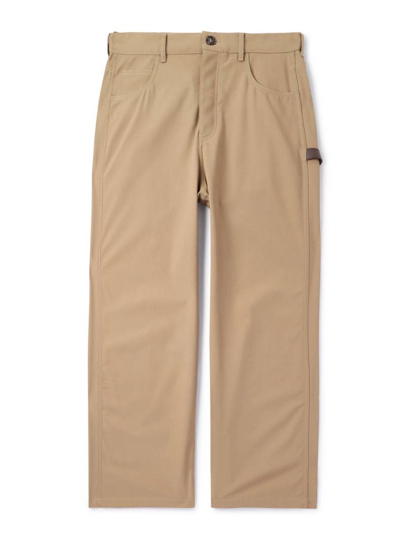LOEWE - Carpenter Straight-Leg Leather-Trimmed Cotton-Twill Trousers - Men - Neutrals - IT 48 von LOEWE