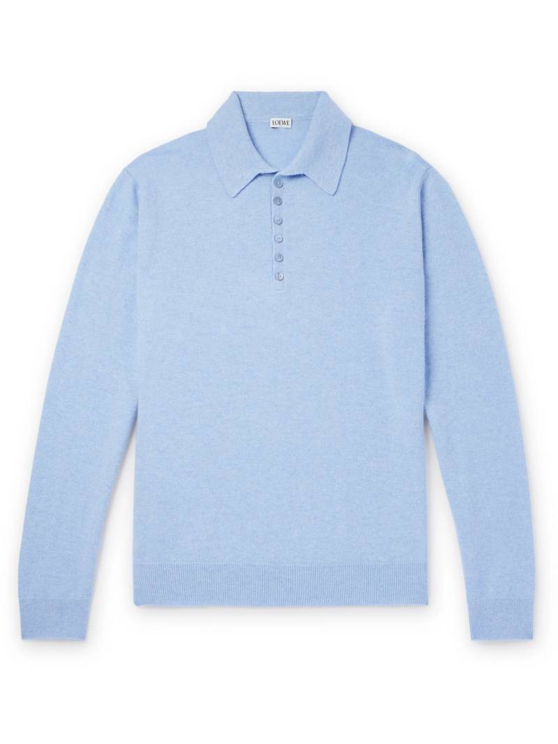 LOEWE - Cashmere Polo Shirt - Men - Blue - XS von LOEWE