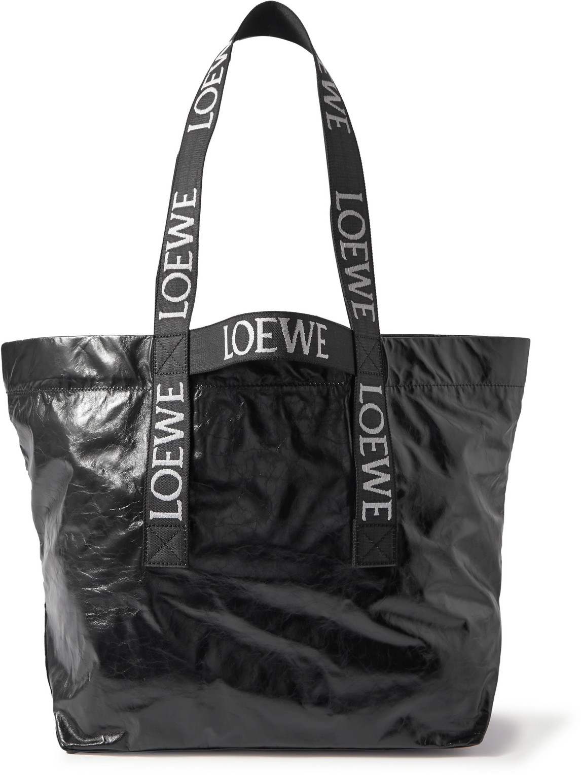 LOEWE - Distressed Leather Tote Bag - Men - Black von LOEWE
