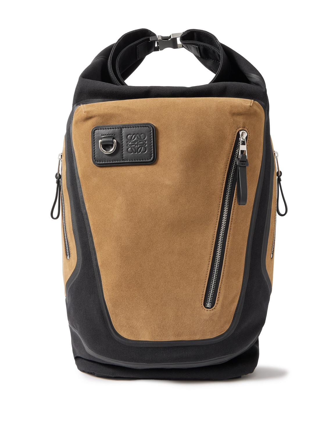 LOEWE - Flex Logo-Embossed Suede and Canvas Backpack - Men - Brown LOEWE - Flex Logo-Embossed Suede and Canvas Backpack - Men - Brown von LOEWE